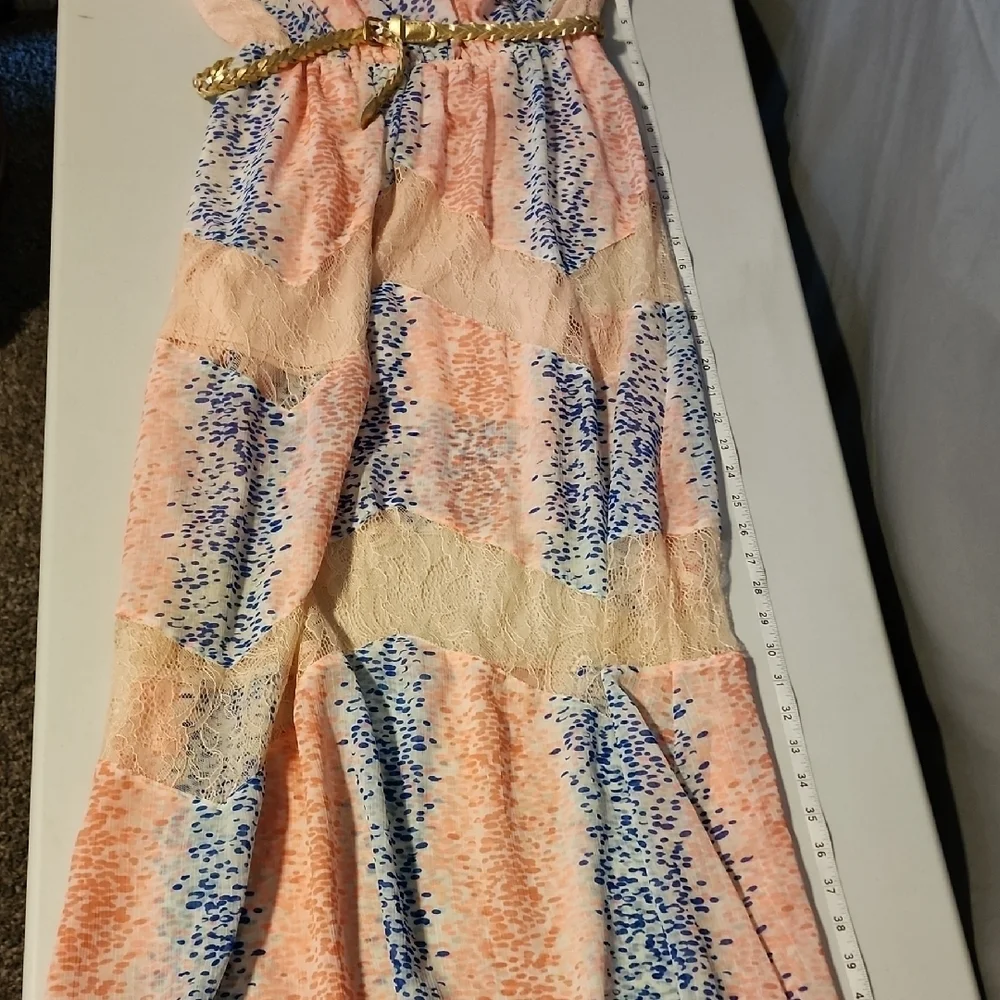 Candies Pink And Blue Tiered Maxi Skirt for Cocktail - Picture 6 of 10